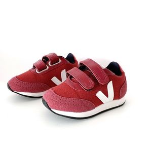 Baby Vejas! Adorable like-new sneakers in burgundy and white